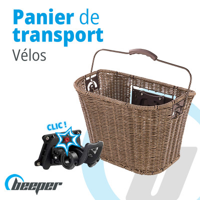 Cesta de mimbre sintético para scooters y bicicletas